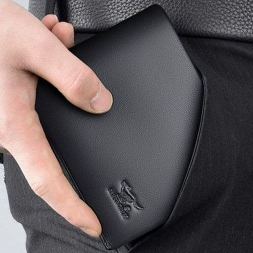 コンパクト 財布 上質革スリム二つ折り紳士財布