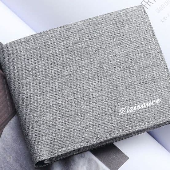 コンパクト 財布 上質ファブリック 極薄二つ折り財布