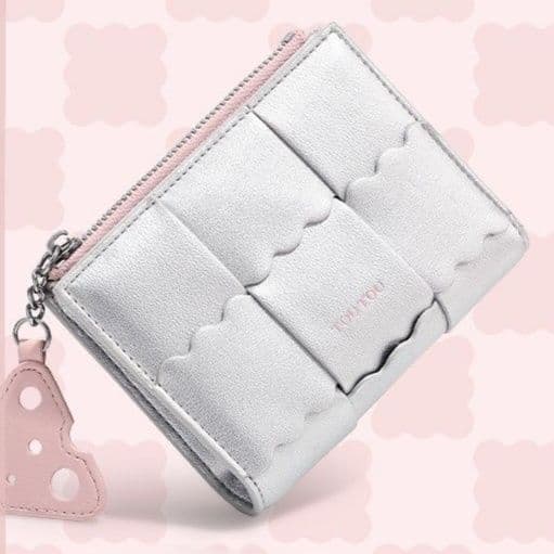 コンパクト 財布 パッチワーク波型ミニ財布