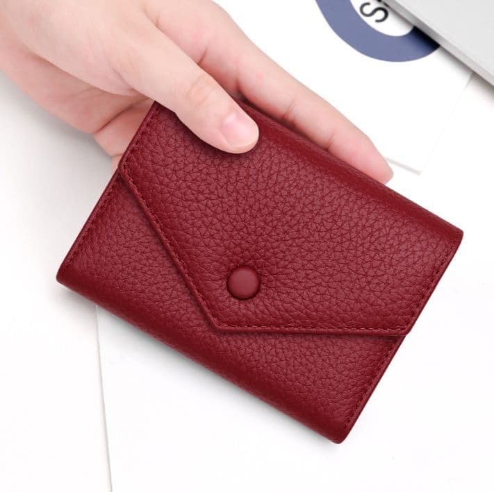 コンパクト 財布 上質牛革使用 多機能三つ折り財布