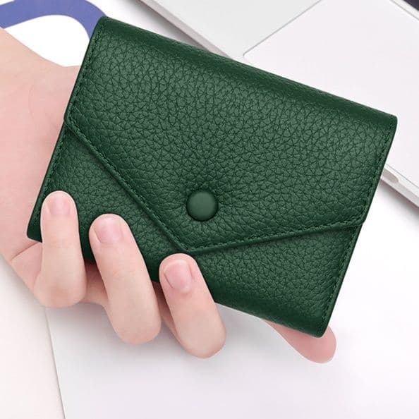 コンパクト 財布 上質牛革使用 多機能三つ折り財布