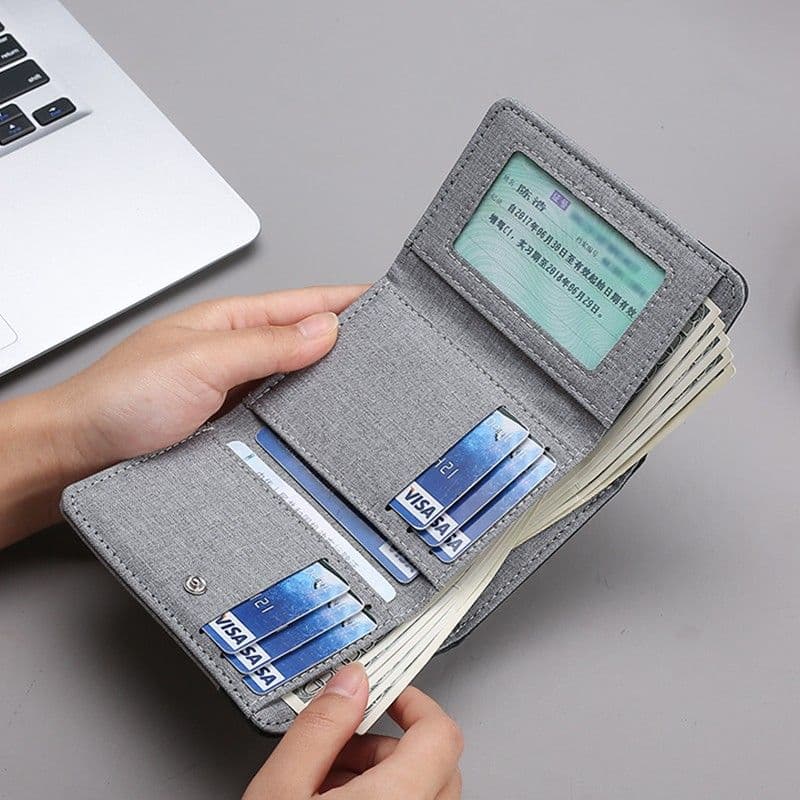 コンパクト 財布 スリム二つ折り 多機能ポケット財布