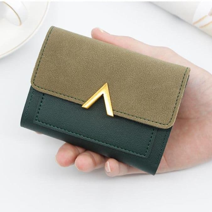 コンパクト 財布 幾何学デザイン三つ折りミニ財布