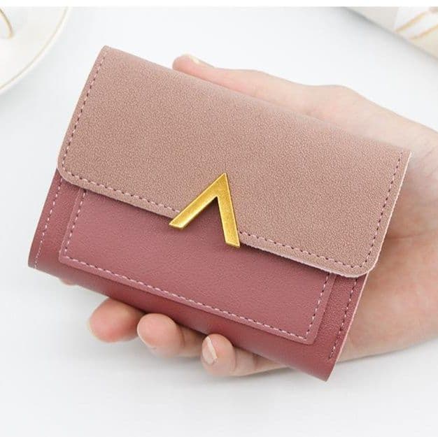 コンパクト 財布 幾何学デザイン三つ折りミニ財布