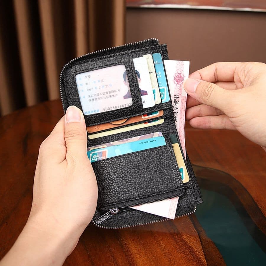 コンパクト 財布 多機能ジップアラウンド財布