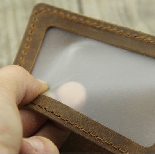 コンパクト 財布 本革手縫いステッチ二つ折り薄型財布