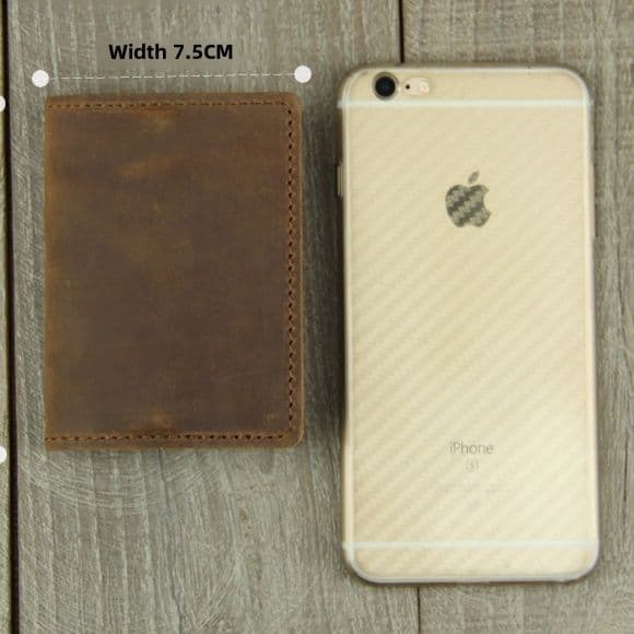 コンパクト 財布 本革手縫いステッチ二つ折り薄型財布