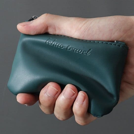 コンパクト 財布 超軽量本革ジップ式ミニ財布