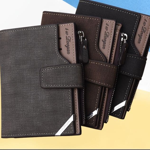 コンパクト 財布 多機能仕切り付き二つ折り短財布