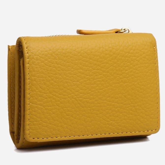 コンパクト 財布 本革型押し三つ折りミニ財布