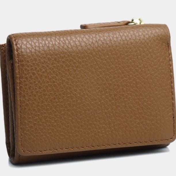 コンパクト 財布 本革型押し三つ折りミニ財布