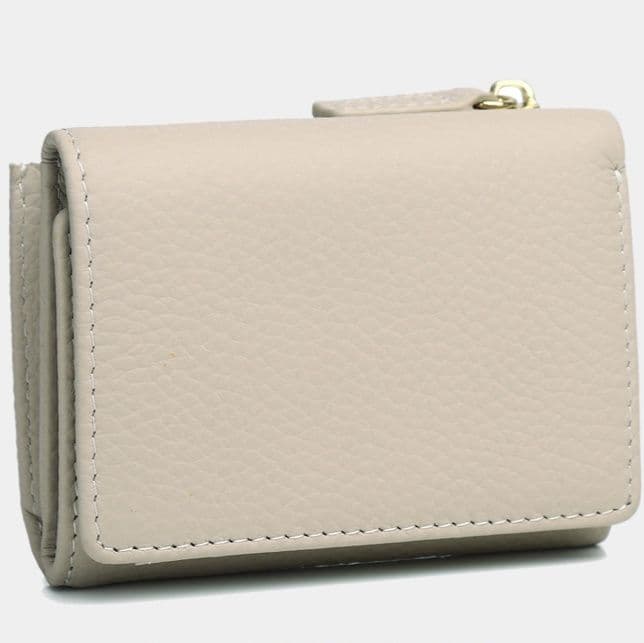 コンパクト 財布 本革型押し三つ折りミニ財布