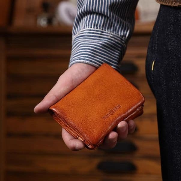 コンパクト 財布 上質本革使用手のひらサイズ三つ折り財布