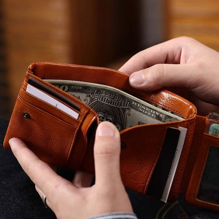 コンパクト 財布 上質本革使用手のひらサイズ三つ折り財布