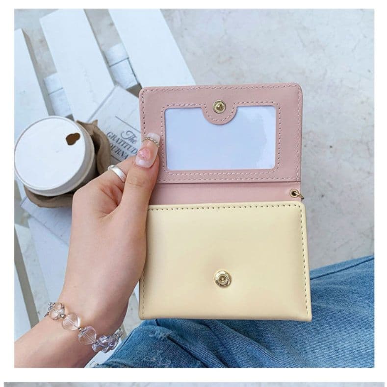 コンパクト 財布 レディース ストライプ 縦型 薄型 三つ折り 短財布