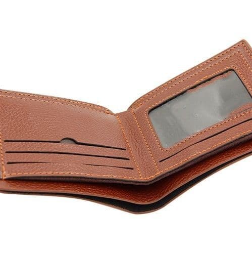 コンパクト 財布 本革シボ加工二つ折り財布