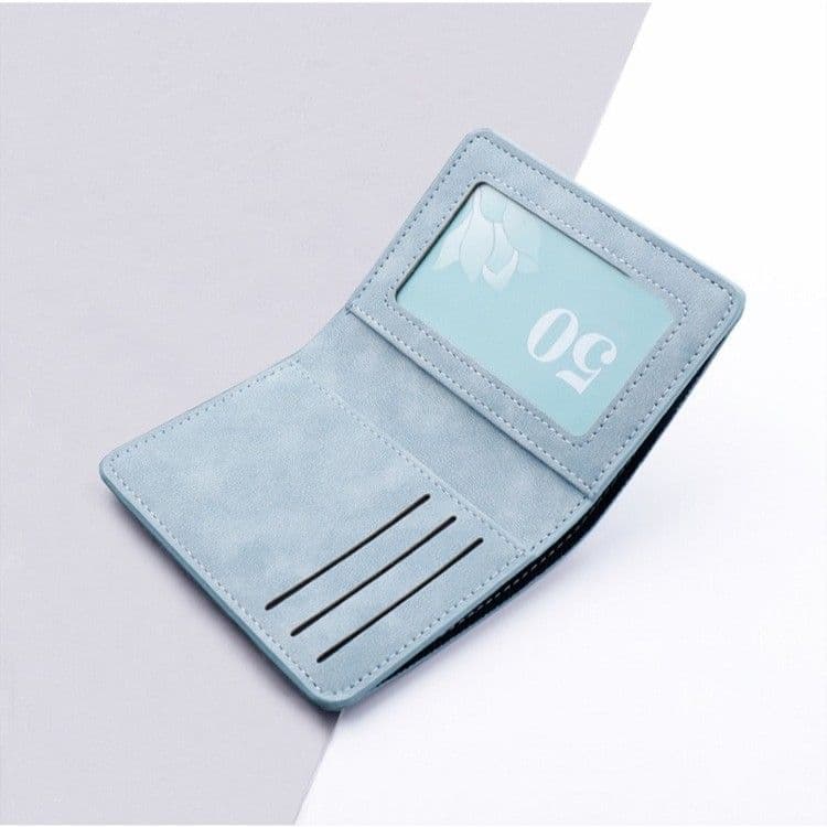 コンパクト 財布 薄型二つ折り本革財布 カード収納付き