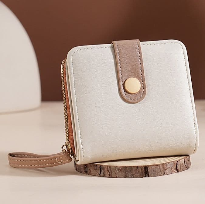 コンパクト 財布レディース 本革ミニサイズ二つ折り財布ラウンドファスナー付き