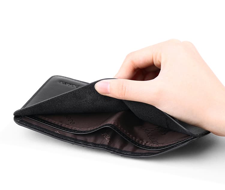 コンパクト 財布 多機能二つ折り身分証ウォレット