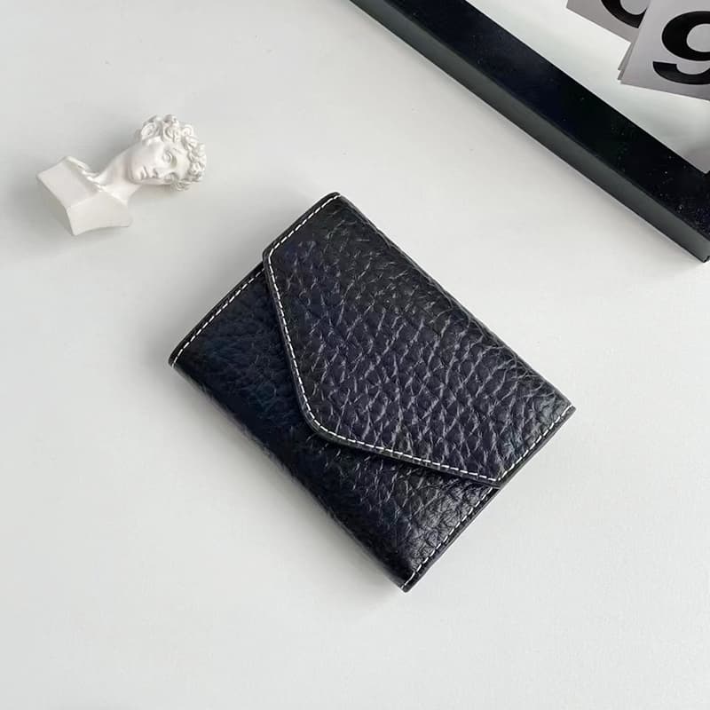 コンパクト財布 上質本革使用 三つ折りミニ財布