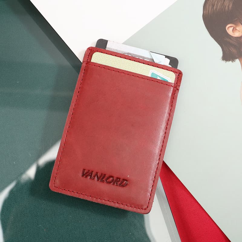 コンパクト 財布 薄型本革ミニマル財布 スマートカードホルダー