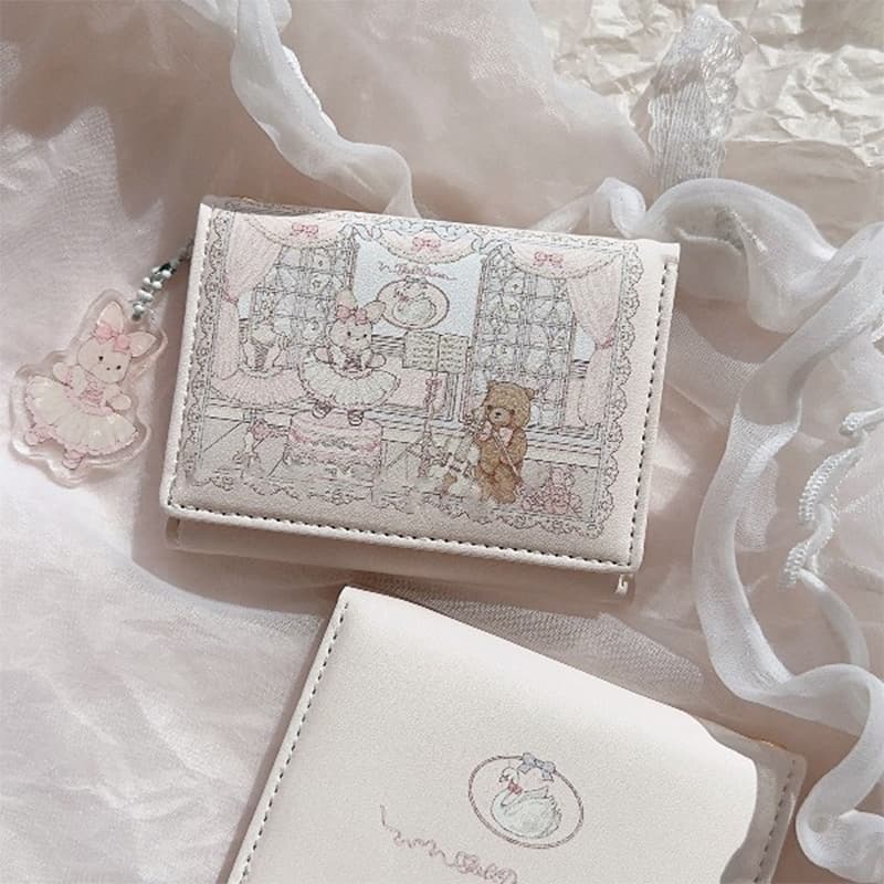 コンパクト財布 夢見るお姫様の三つ折りミニ財布