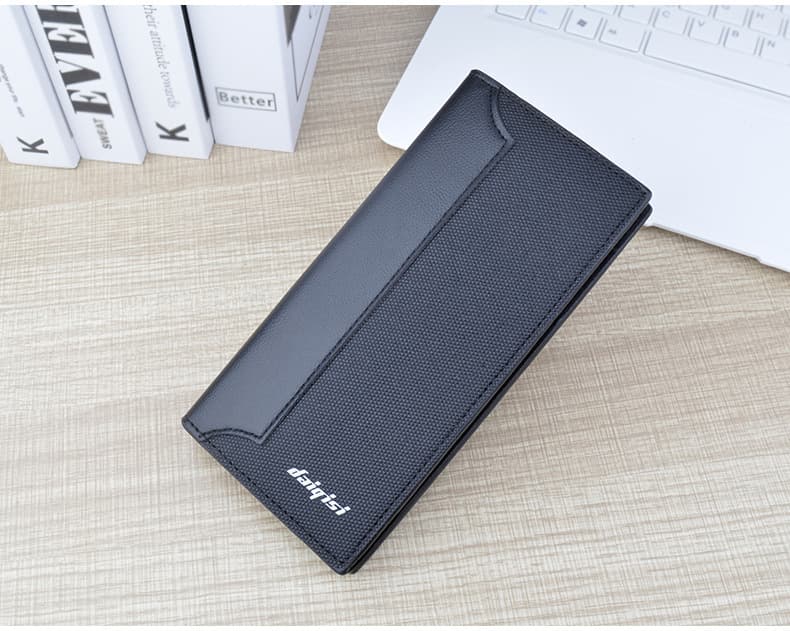 コンパクト 財布 シンプル格子柄 薄型長財布