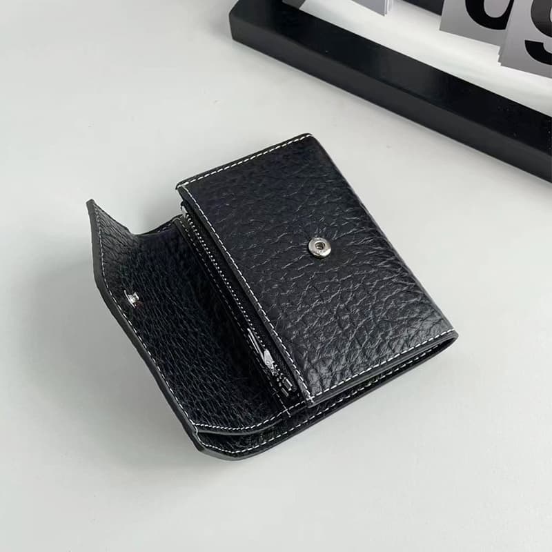 コンパクト財布 上質本革使用 三つ折りミニ財布