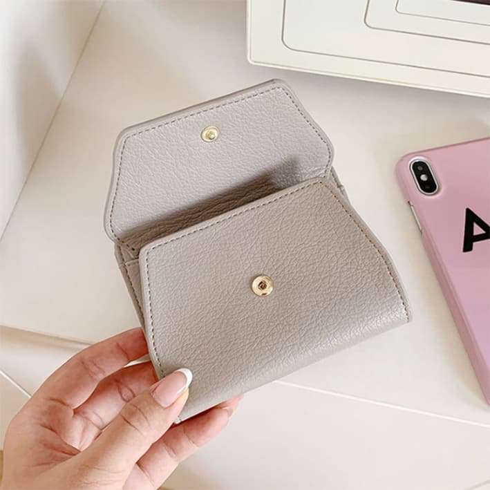 コンパクト 財布 レディース薄型軽量二つ折り小銭入れ付きコンパクト財布