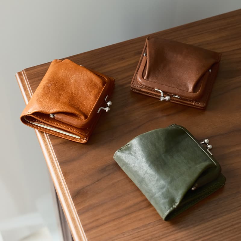 コンパクト 財布 クラシック がま口 本革 財布