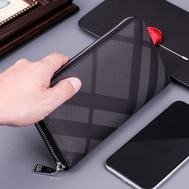 コンパクト 財布 コンパクト 財布 洗練チェック柄ラウンドファスナー財布