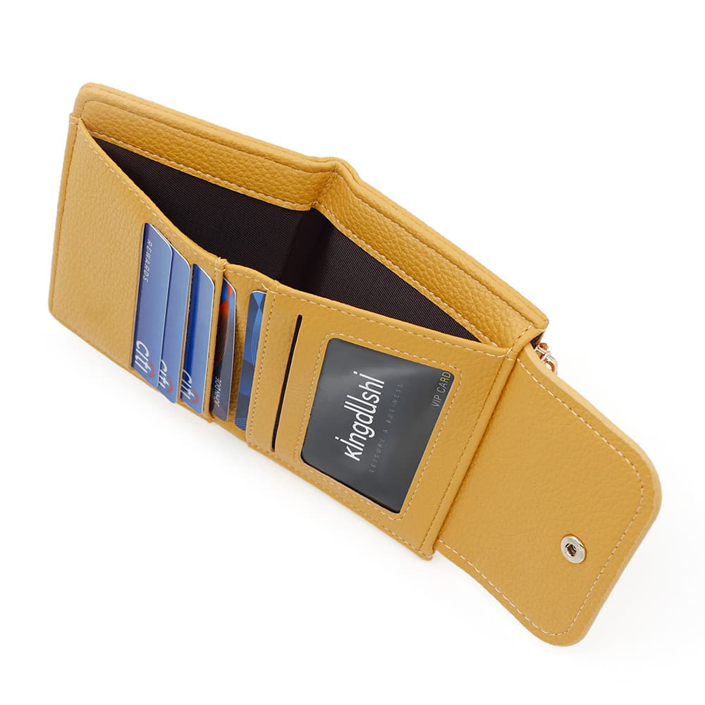 コンパクト 財布 なめし革シンプル三つ折りミニ財布