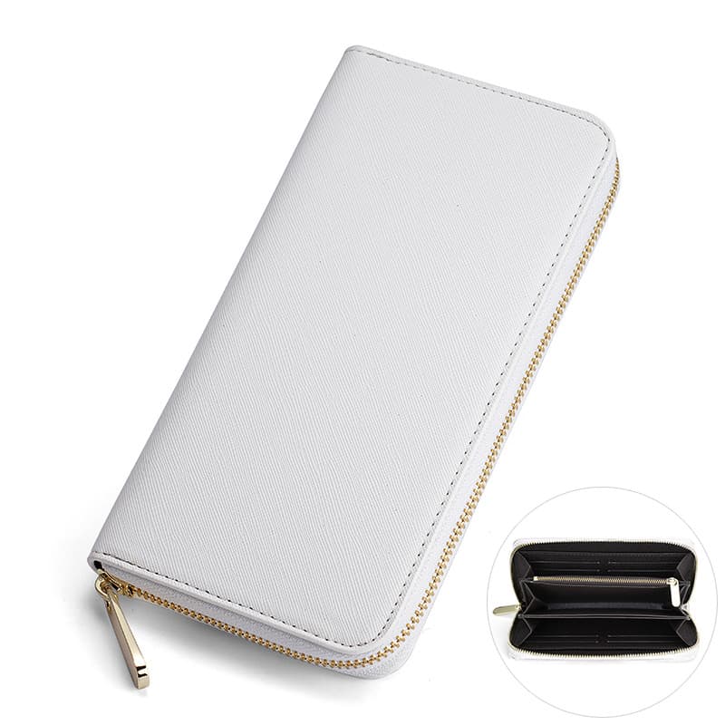 コンパクト 財布 クロスレザー ラウンドジップ 長財布