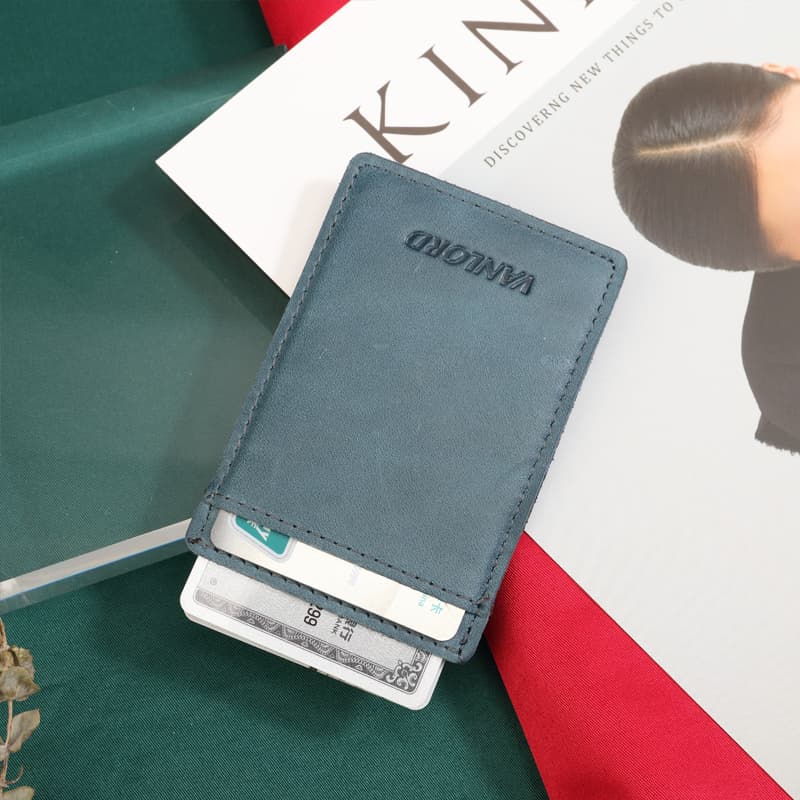 コンパクト 財布 薄型本革ミニマル財布 スマートカードホルダー