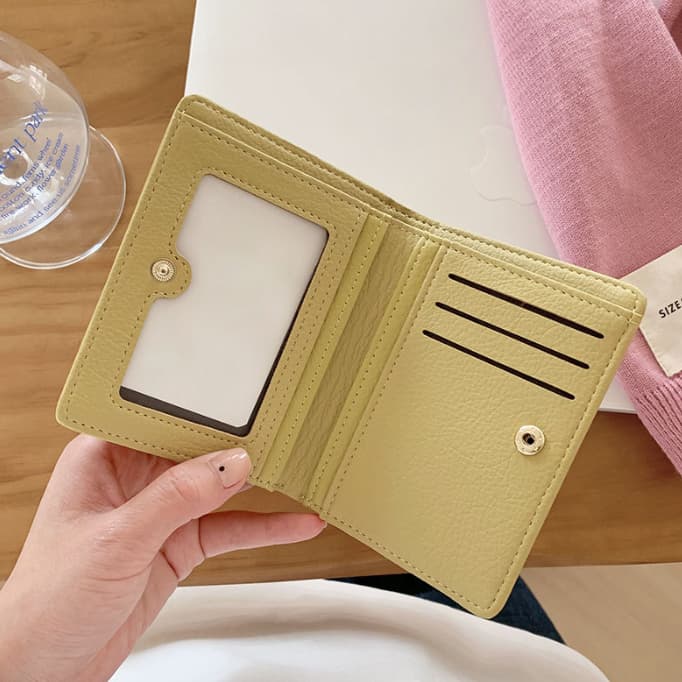 コンパクト 財布 レディース薄型軽量二つ折り小銭入れ付きコンパクト財布