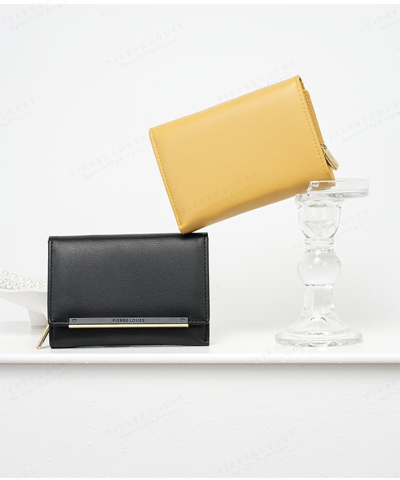 コンパクト 財布 上品なスクエア三つ折りミニ財布