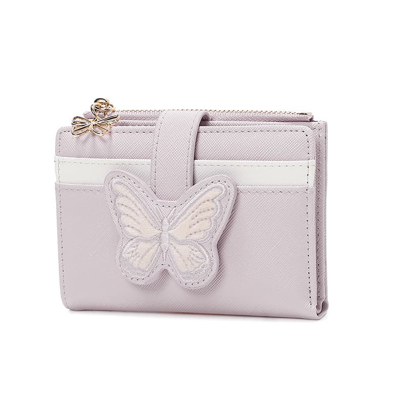 コンパクト 財布 大人可愛い蝶々二つ折りミニ財布