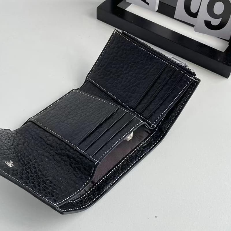 コンパクト財布 上質本革使用 三つ折りミニ財布