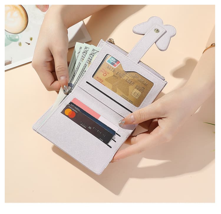 コンパクト 財布 大人可愛い蝶々二つ折りミニ財布