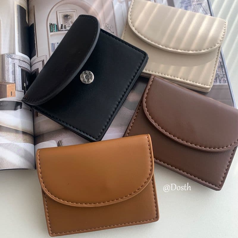 コンパクト財布 上質レザー極薄二つ折り財布