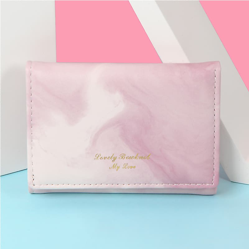 コンパクト 財布 大理石模様の三つ折りコンパクト財布