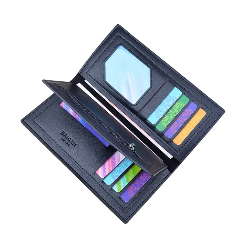 コンパクト 財布 シンプル格子柄 薄型長財布