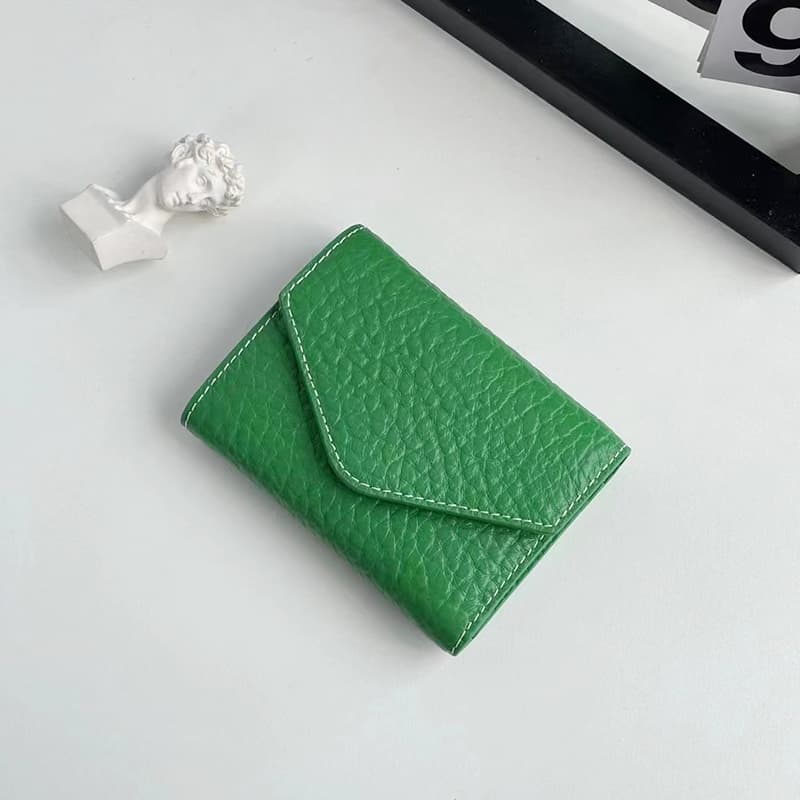 コンパクト財布 上質本革使用 三つ折りミニ財布