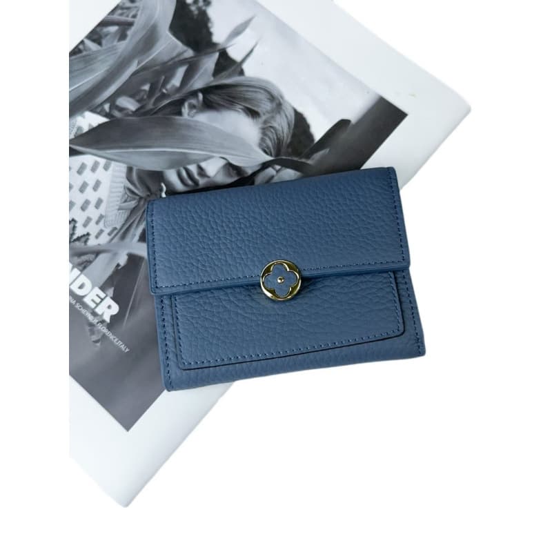 コンパクト 財布 上品な型押し三つ折りミニ財布