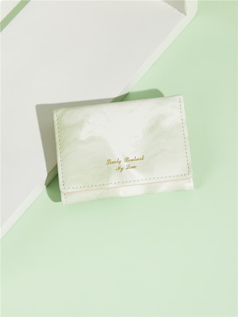 コンパクト 財布 大理石模様の三つ折りコンパクト財布