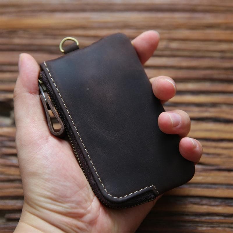 コンパクト 財布 本革ファスナー式薄型財布