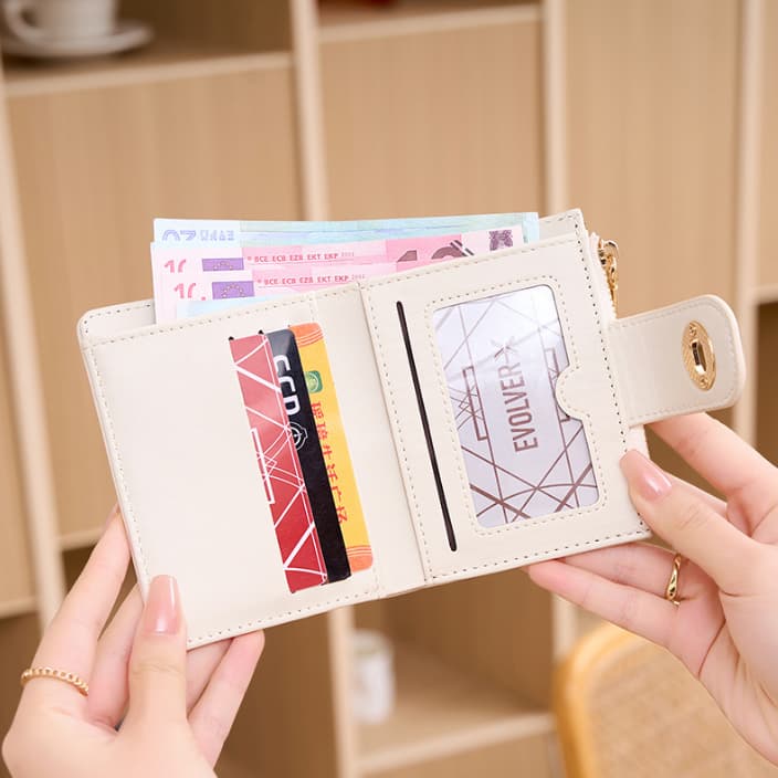 コンパクト 財布 レディース二つ折り財布 多機能カード収納 高級感小銭入れ