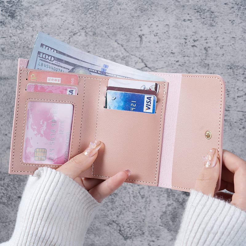 コンパクト 財布 シンプル三つ折りミニ財布