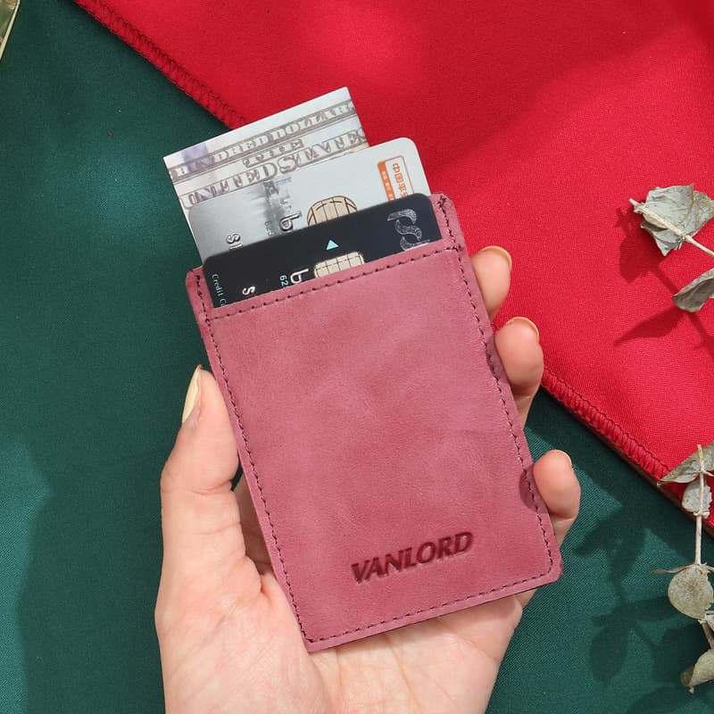 コンパクト 財布 薄型本革ミニマル財布 スマートカードホルダー