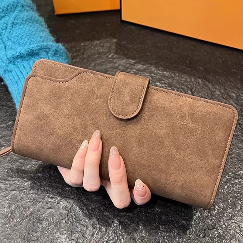 コンパクト 財布 上質スエード調 スマート長財布